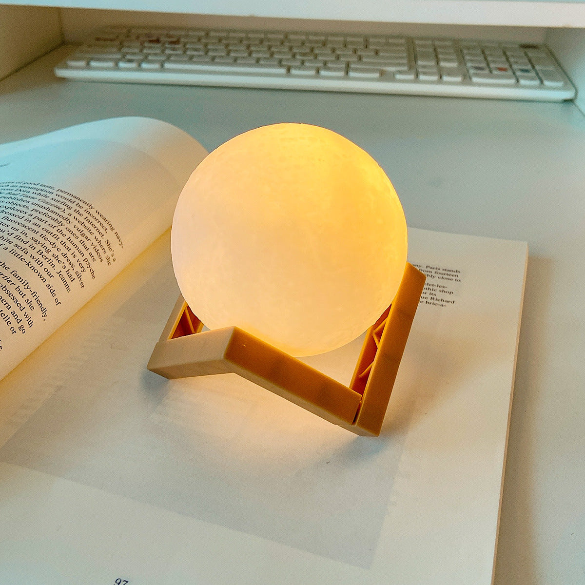 3D Rechargeable Moon Lamp LED Touch Switch Night Light