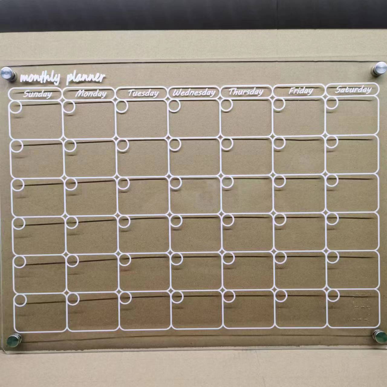 Acrylic Magnetic Dry Wipe Plate Calendar For Refrigerators