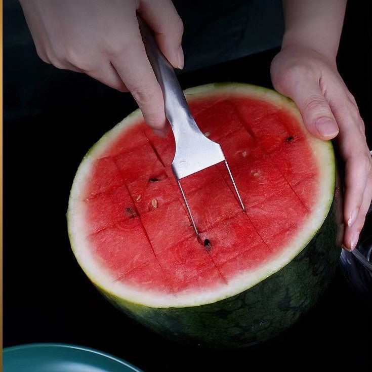 2 In 1 Stainless Steel Watermelon Slicer and Fork