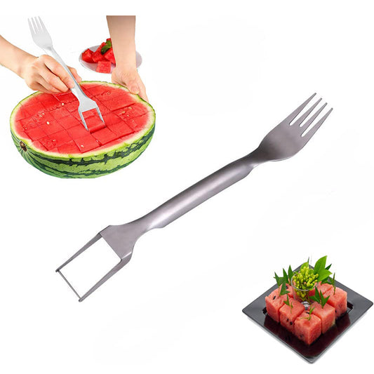2 In 1 Stainless Steel Watermelon Slicer and Fork