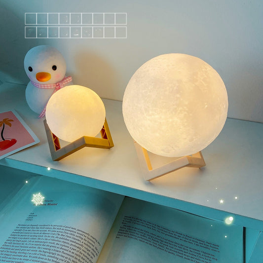 3D Rechargeable Moon Lamp LED Touch Switch Night Light