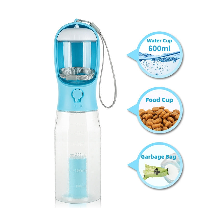 3 In 1 Leak-Proof, Portable Pet Water Bottle, Feeder, and Bag Dispenser